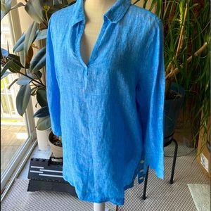 Blue Pullover Linen shirt